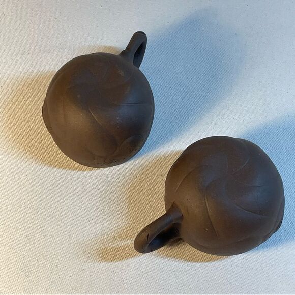 Yixing teapot and cups Chinese purple clay with dragon & pumpkin for good luck - Picture 10 of 10